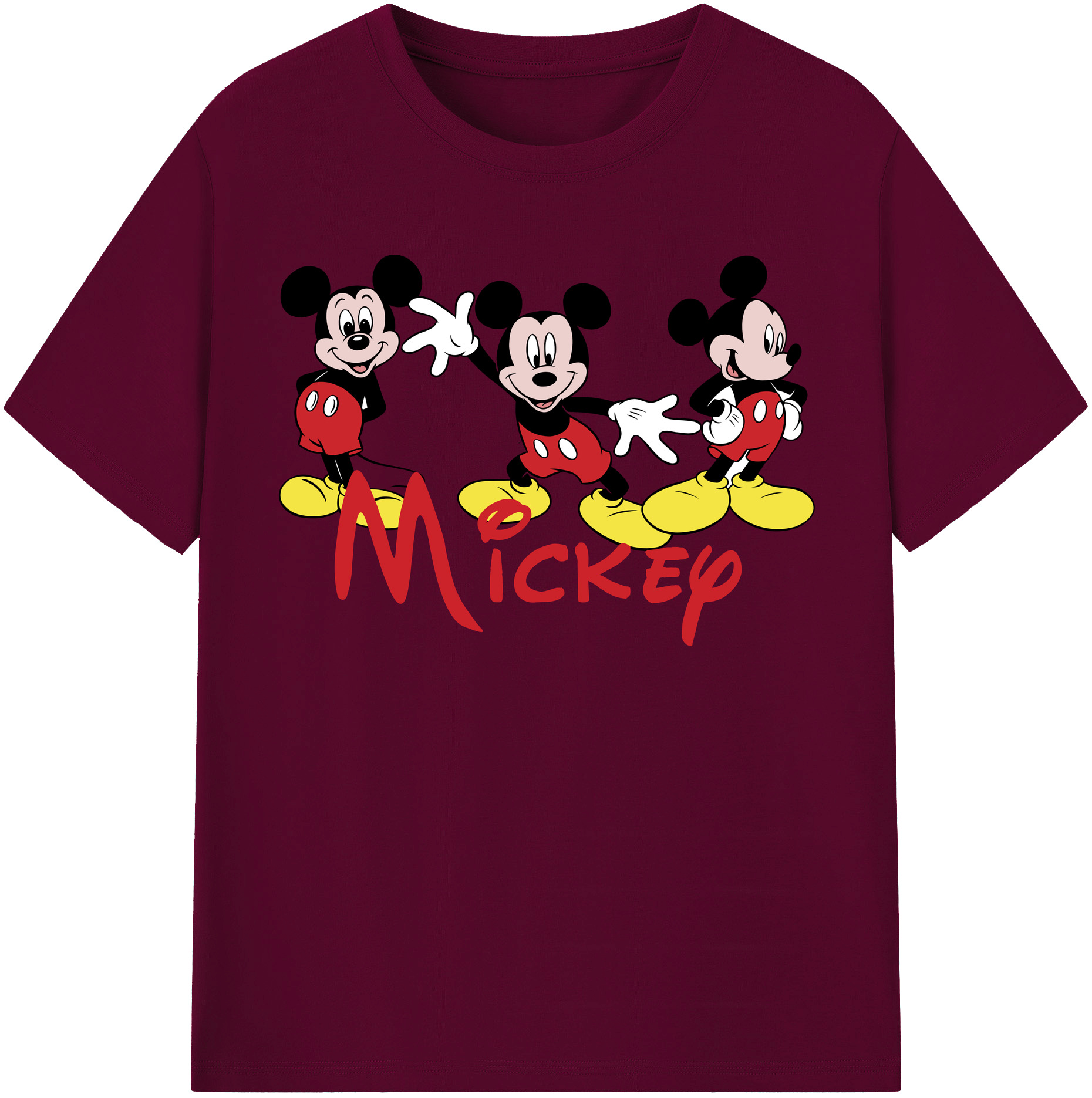 （画像用） ミッキーマウス Mickey Mouse レディースカジュアルプリントTシャツ（綿100％）